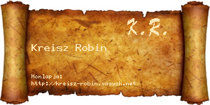 Kreisz Robin névjegykártya